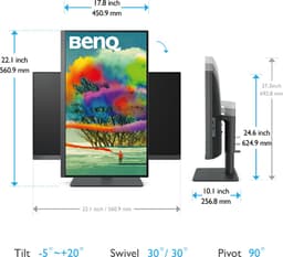 BenQ PD2705U monitor 68,6 cm (27") 3840 x 2160 pixels 4K Ultra HD led zwart — thumbnail 2
