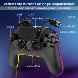 PlayCool Dual shock 4 Controller V2 met Programmeerbare functie & RGB LED - Geschikt voor PS4 - Draadloos — thumbnail 10