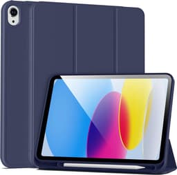 Casemania Hoes Geschikt voor iPad 2025 (A16) & 2022 10e Gen - Donker Blauw - Smart Cover met Pencil Houder Uitsparing — thumbnail 1