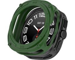 By Qubix - TPU Harnas case (open front) - Groen - Geschikt voor Samsung Galaxy Watch Ultra / Ultra 2025 47mm