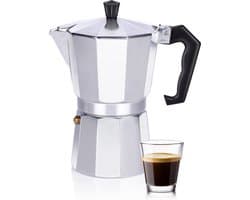 alpina Percolator - Koffiemachine 270 ML - Koffieapparaat ?10 x 19 CM - 320 GR - Koffie Maken Zonder Elektriciteit - 1 Kop Per Keer Koffie Apparaat - Ook op Gas/ Halogeen/ Keramisch - Aluminium