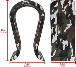 Houten Omega hoofdtelefoonstandaard voor over-ear hoofdtelefoon - veganistisch leder - gaming headset standaard - bureaudisplay hanger - Sordin Walker's HyperX SteelSeries - Camo — thumbnail 2