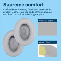 Vervangende Oorkussens voor Bose NC700 / Bose 700 Noise Cancelling Hoofdtelefoon van MMOBIEL - Memory Foam en Protein PU Koptelefoon Oorkussens - Noise Isolation Earpads – Licht Grijs — thumbnail 4