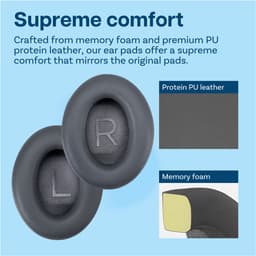 Vervangende Oorkussens voor Bose NC700 / Bose 700 Noise Cancelling Hoofdtelefoon van MMOBIEL - Memory Foam en Protein PU Koptelefoon Oorkussens - Noise Isolation Earpads – Donker Grijs — thumbnail 2