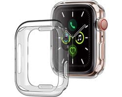 Hoesje - Geschikt voor Apple Watch Series 7 (41 mm) - Sterk & Shockproof - Siliconen Case Cover - Smartwatch Full Bumper Hoes - Transparant