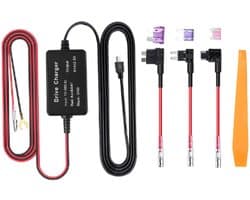 ONF3 - Dash Cam Hardwire Kit - Mini USB Voeding Adapter - Compact formaat - Auto Camera - Betrouwbare voeding - Geschikt voor voertuigen - Zwart