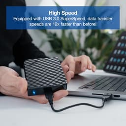 Externe harde schijf - Draagbare opslag - Bestanden opslaan - Snelle USB 3.0 - 2 TB - Zwart — thumbnail 5