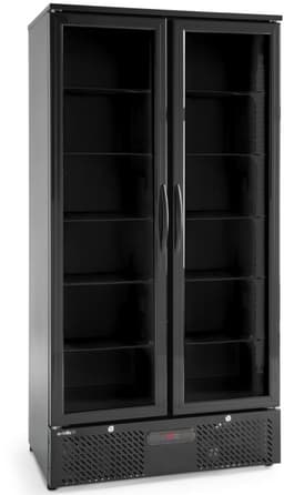 HENDI Dubbeldeurs achterbarkoelkast 384 liter, 90x53x182 cm - zwart - staal - koeling horeca — thumbnail 3