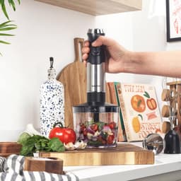 Keuken Blender Set - Mixer Hakker - Voedsel Bereiden - Variabele Snelheid - 500ml Kom - Zwart — thumbnail 3