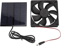 Draagbare Zonneventilator - Solar Ventilator - Temperatuur Reductie - Draagbaar Ontwerp - 16 x 16 x 4 cm - Zwart — thumbnail 1