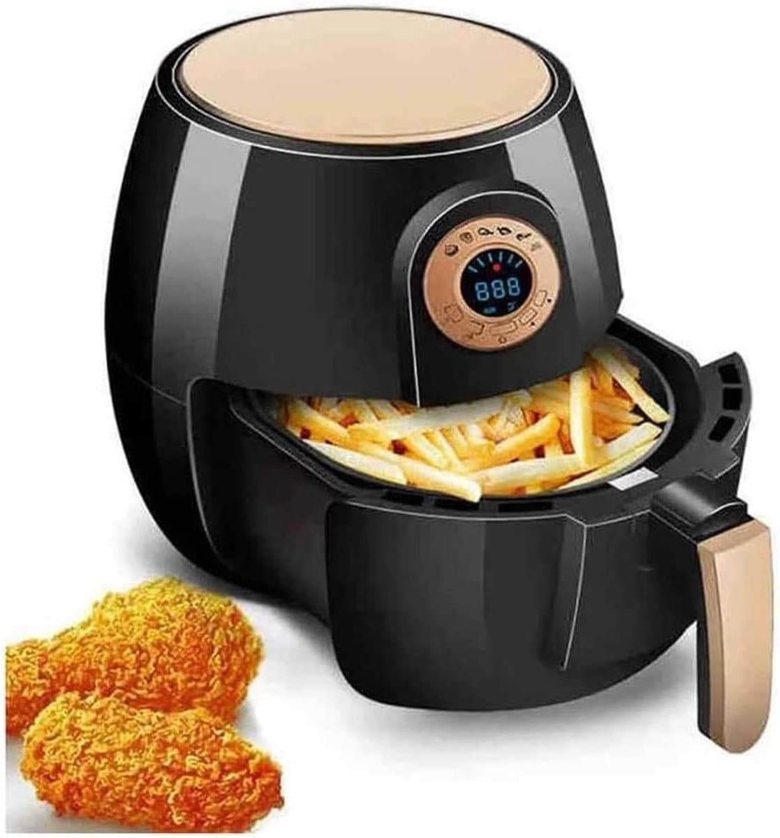 Heteluchtfriteuse - Kleine friteuse - Gezond koken - Minder olie - 1400W - Zwart — afbeelding 1