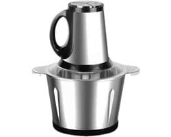Elektrische groentehobbelaar, elektrische groentesnijder,Keukenmindermolen voor keuken - Roestvrijstalen keukenmachine mixer met draagbaar ontwerp voor knoflook fruitsalade thuis kamperen