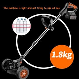 Elektrische Grasmaaier - Draadloos Maaien - Tuin Onderhoud - Lichtgewicht Ontwerp - Dubbele Batterij - Zwart — thumbnail 4
