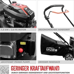 Benzine Grasmaaier - Gazonmaaier Mulchen - Middelgrote Tuinen - Lichtgewicht en Wendbaar - 40 cm Snijbreedte - Zwart Rood — thumbnail 5