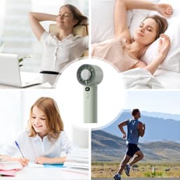 Opvouwbare zakventilator - Hand ventilator - Persoonlijk verkoelen - Stille werking - 16.9 cm - Lichtgroen — thumbnail 3