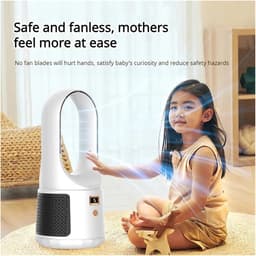 Bladloze Ventilator Home Bladloze Ventilator Desktop Draadloze Circulatieventilator Sproeibevochtiging Bladloze Ventilator Met Hoge Windsnelheid Gebruiksvriendelijk(Black) — thumbnail 3