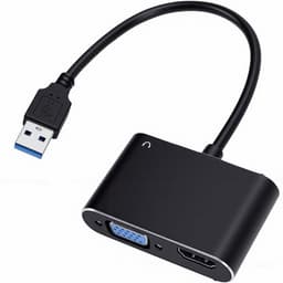 USB naar HD VGA adapter - Scherm converter - Meerdere schermen - Ingebouwde driver - 1080P 60Hz - Zwart — thumbnail 1