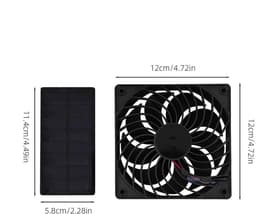 Zonne Ventilator - Ventilatiesysteem Koeling - Buitenruimte Ventileren - Waterdicht IP65 - 0.8W Paneel - Zwart — thumbnail 3