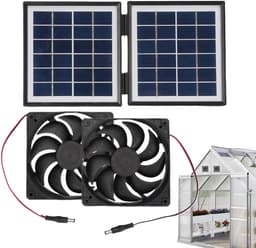 Zonne Afvoerventilator - Ventilator op Zonne-energie - Luchtcirculatie Buiten - Automatische Regendetectie - 28 cm Breed - Zwart — thumbnail 5