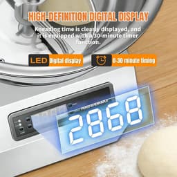 Deegmachine met Fermentatie - Deegmixer Keuken - Brood Pizza Maken - Krachtige Aluminium Motor - 8 Kilogram Capaciteit - Zilverkleurig — thumbnail 4