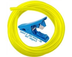 Universele Brandstofslang 5m, 2x3.5mm, Geschikt voor Grasmaaiers en Trimmers, Inclusief Slangenschaar voor Eenvoudige Installatie