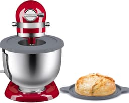 Mixer Kom - Keukenmachine Kom - Bakken en Koken - Met 2 Deksel Opties - 5 Liter - Zilver — thumbnail 5