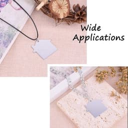 Set van 10 aluminium blanco stempel tags hangers van 35x38,5x1 mm, ideaal voor het maken van DIY sieraden met een lichte en duurzame afwerking — thumbnail 2