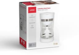 Elektrisch koffiezetapparaat - LIVOO - DOD200W - 750W - 1,25L - 10 tot 12 kopjes - Wit — thumbnail 2