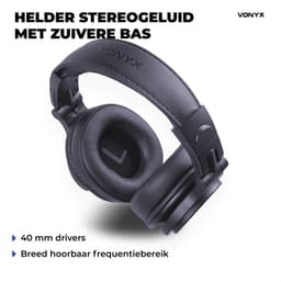 DJ koptelefoon - Vonyx HDX120DB - Over ear koptelefoon - Studio koptelefoon - Opbergtas - Donkerblauw — thumbnail 5