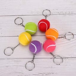 Tennis Key Multi Kleur Fluwelen Sport Bal Sleutelhanger - Hanger Decoratie - Gift Tassen - School Carnaval Beloning - 1.6 inch . — thumbnail 5