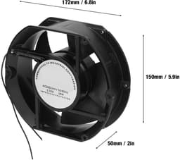 Dailygoody - Axiaal Ventilator - Hoge Ventilatie Efficiëntie - Laag Geluid - 38W - Ventilatie - Koeling - Geschikt voor Thuis - Zwart — thumbnail 3
