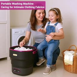 Innovastore Mini-wasmachine - Kleine Wasmachine - Campingwasmachine - Centrifuge - Opvouwbaar - 32 x 32 x 33,5 cm - Zwart/Roze — thumbnail 5