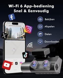 3-Kanaals Dashcam - Auto Camera - Verkeersincidenten Vastleggen - 4K UHD Nachtzicht - 3 Inch Scherm - Zwart — thumbnail 5