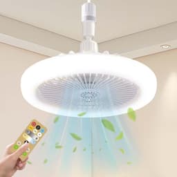 Plafondventilator met Verlichting – Ventilatorlamp met Afstandsbediening – Stil & Energiezuinig – LED Plafondlamp met Koelfunctie voor Slaapkamer & Woonkamer — thumbnail 1