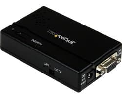 VGA naar Composiet Adapter - VGA omvormer - Beeld Delen - Hoge Resolutie Ondersteuning - 3 Poorten - Zwart