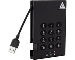 Externe Harde Schijf - Opslagapparaat Data - Bestanden Beveiligen - Hardware Encryptie - 2TB - Zwart