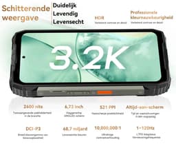 Blackview XPLORE 2 Satellite - Robuuste Smartphone - 5G - 36GB RAM - 256GB ROM - 6.78 inch - Robuuste Telefoon - Nachtzicht - Android 15 - NFC - GPS - Zwart — thumbnail 5