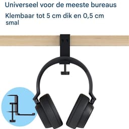 Elkuaie Foldable Headphone Holder - Hoofdtelefoonhouder - Aluminium - 1 Stuk - Voor Bureau En Kast — thumbnail 3