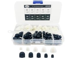 152-delige Nylon Hexagon Moeren Set met Bolle Kop, Diverse Maten en Diepte, Zwart en Wit Assortiment voor M3 M4 M5 M6 M8 Gebruik