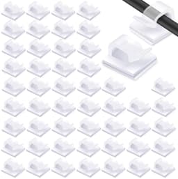 Transparante Mini Outdoor Kabelclips - 60 Stuks Zelfklevende Kabelhouders voor Kabels en Draden van 0.1 tot 0.5 cm, Ideaal voor Organisatie en Beveiliging van Kabels — thumbnail 1