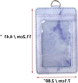 ID Kaart Houder voor Kantoor en School met Retractable Buckle, Transparante Kaartsleuf en Neopreen Halsband, Paars en Marmer Design — thumbnail 5