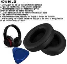 Cosensi - Vervangende Earpads - Comfortabel - Zwart - Geschikt voor Beats Studio 2 en 3 - Verlies of schade - Inclusief openingstool — thumbnail 5