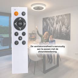 Proventa Plafondventilator met LED verlichting - Dimbaar met afstandsbediening - Plafondlampen met Ventilator & Lamp - Zwart Wit - Ventilatorlamp - Ventilatoren plafond - Plafonventilator — thumbnail 5