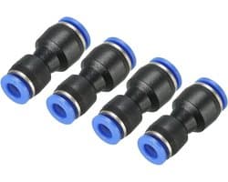 4 Stuks Push-to-Connect Pneumatische Snelle Aansluitingen, 8mm naar 6mm Buis, Plastic Reducer voor Luchtleiding en Slangverbinding, 2-Weg Rechte Pneumatische Connector