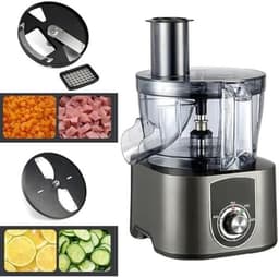 Commerciële elektrische groentesnijder 600W, 5L keukenmachine met 4 messen voor het snijden en raspen van uien, wortels, komkommers, fruit en groenten. — thumbnail 5