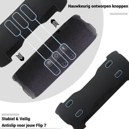 Beschermhoes geschikt voor JBL Flip 7 Bluetooth Speaker - Inclusief Draagriem - Paars - Schokbestendig - Krasbestendig - Siliconen - Hoesje - Case - Bescherming - Paars — thumbnail 2