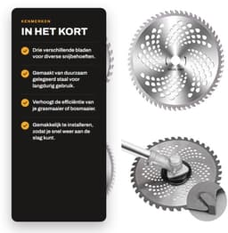 Dailygoods- Grasmaaier Zaagblad Set 3 Stuks - Gelegeerd Staal - 40/60/80 Tanden - Vervangingsbladen - Geschikt voor Bosmaaier - Hoogwaardige Kwaliteit — thumbnail 2
