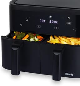 Heteluchtfriteuse - Airfryer Dubbel - Gezond Frituren - Dubbele Capaciteit - 9 liter - Zwart — thumbnail 3