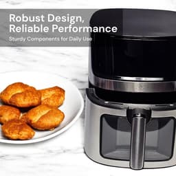 Airfryer XXL - Heteluchtfriteuse - Gezond Frituren - 8 Programma's - 8 Liter - Zilver — thumbnail 5