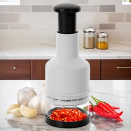 Groente Hakker - Keukenmachine Knoflook - Ingrediënten Bereiden - Efficiënt Ontwerp - 500ml - Zwart en wit — thumbnail 3